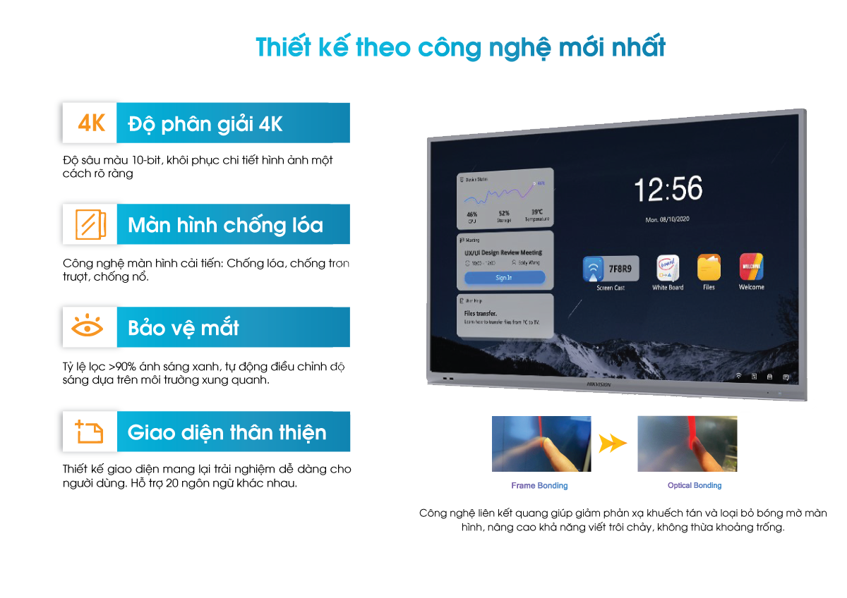 Màn hình tương tác Hivision với thiết kế công nghệ mới nhất